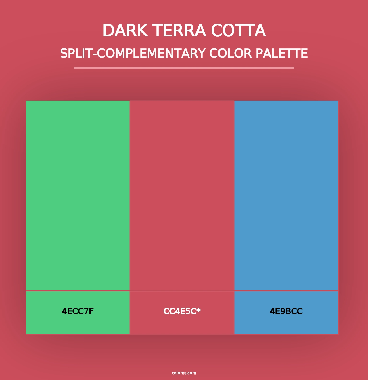 Dark Terra Cotta - Split-Complementary Color Palette