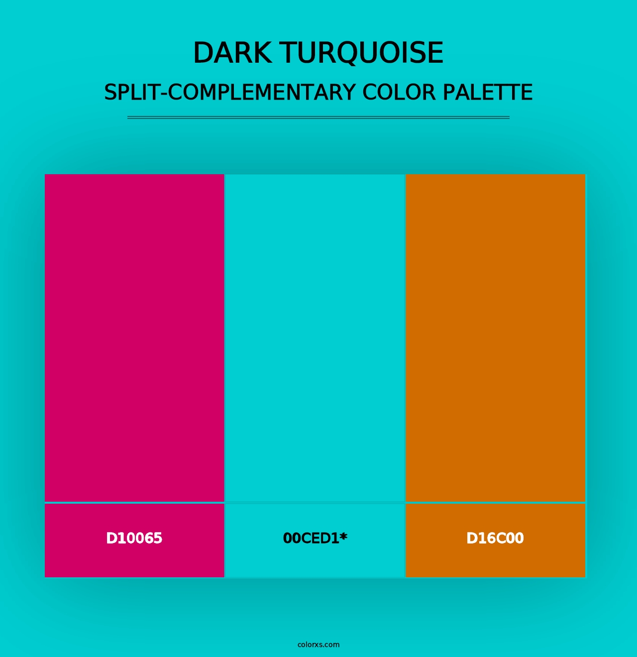 Dark Turquoise - Split-Complementary Color Palette