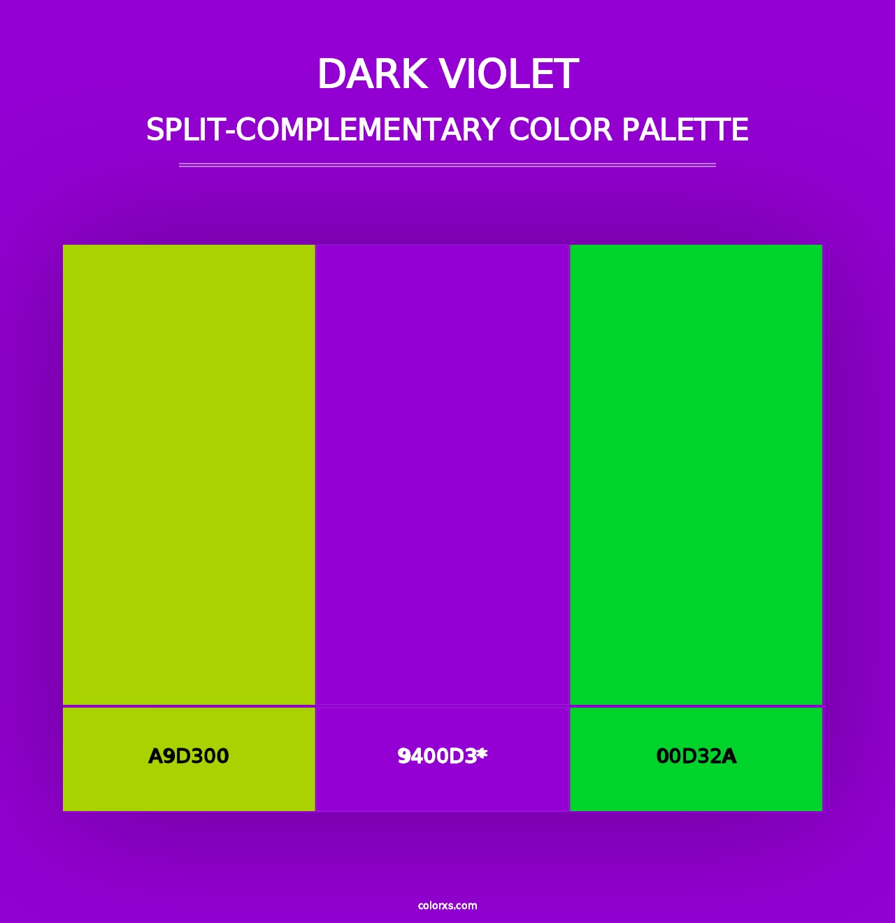 Dark Violet - Split-Complementary Color Palette