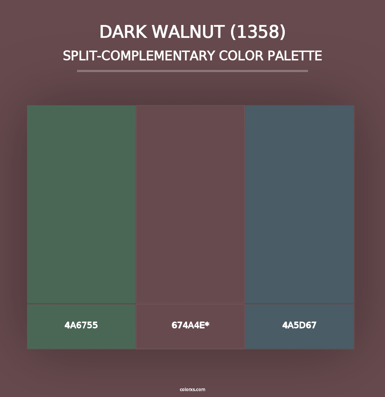 Dark Walnut (1358) - Split-Complementary Color Palette