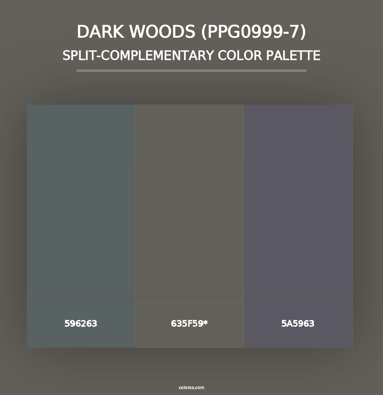 Dark Woods (PPG0999-7) - Split-Complementary Color Palette