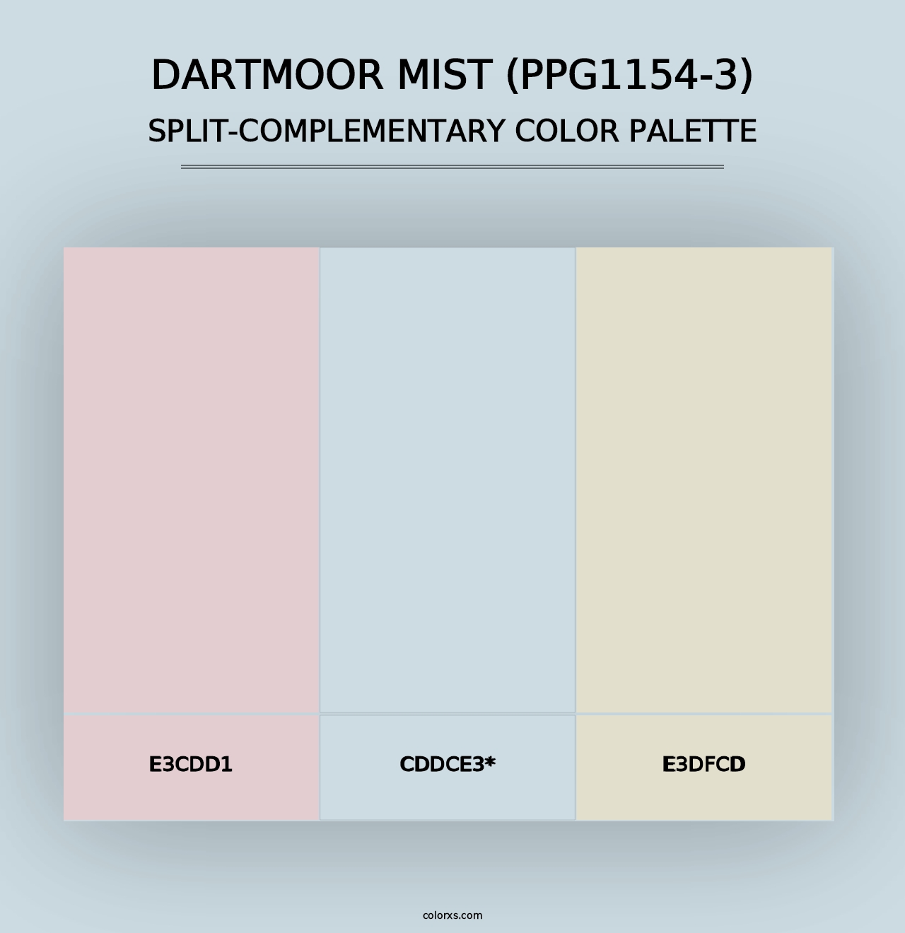 Dartmoor Mist (PPG1154-3) - Split-Complementary Color Palette