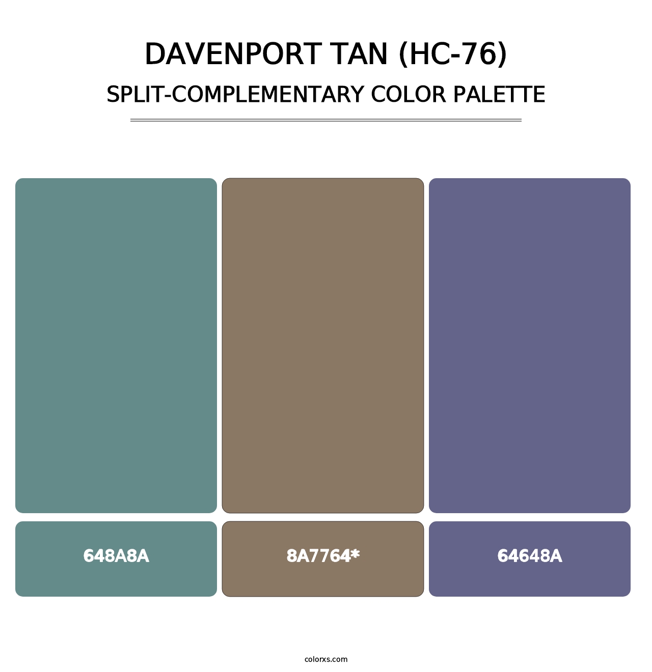 Davenport Tan (HC-76) - Split-Complementary Color Palette