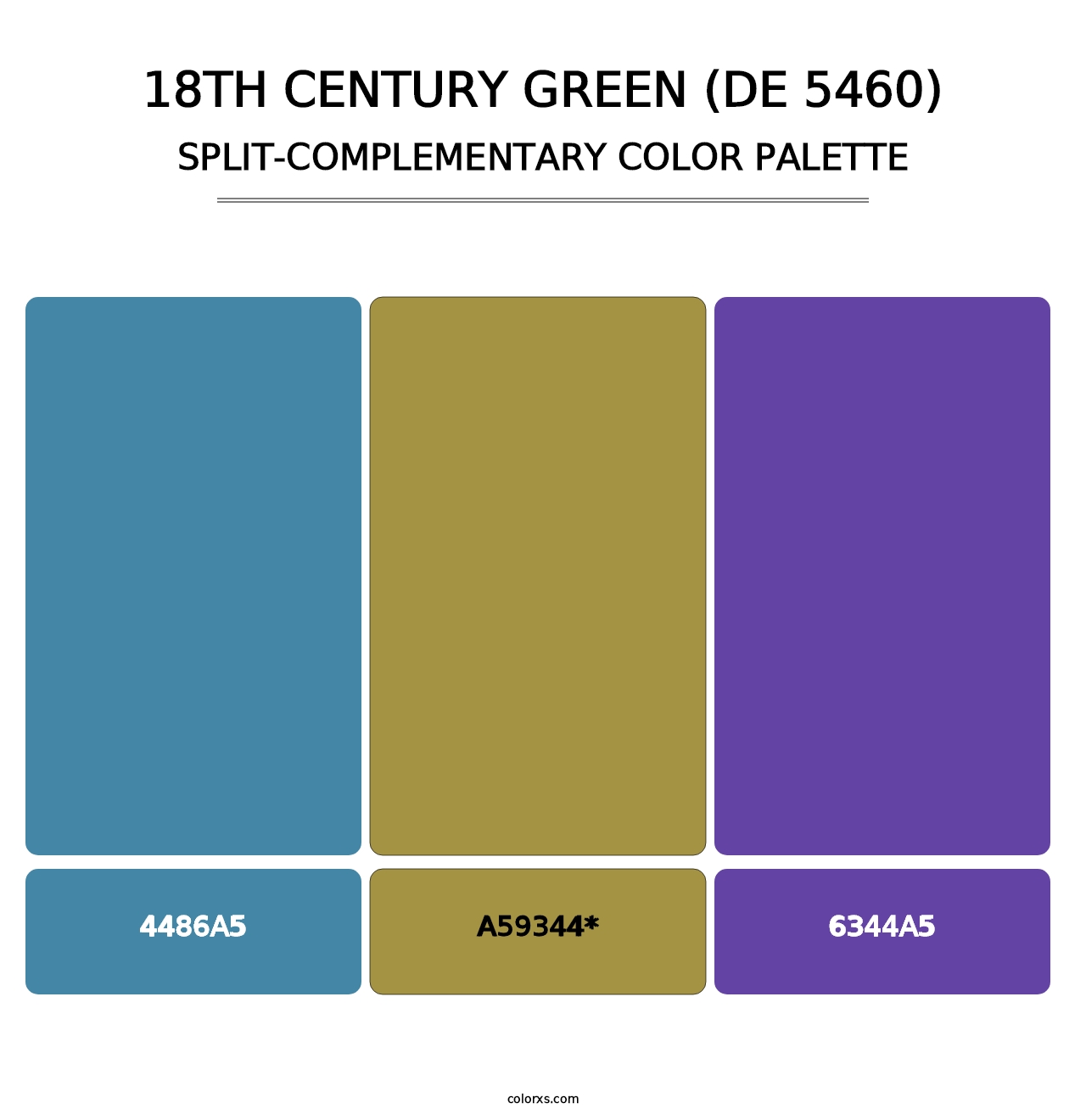 18th Century Green (DE 5460) - Split-Complementary Color Palette