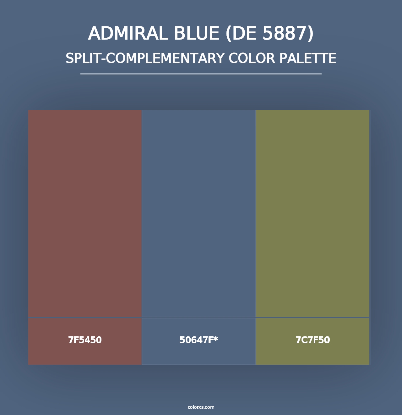 Admiral Blue (DE 5887) - Split-Complementary Color Palette