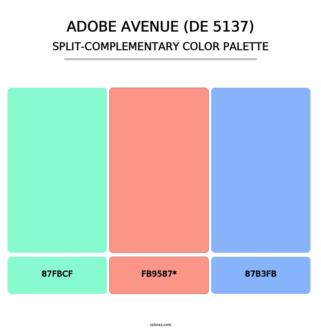 Adobe Avenue (DE 5137) - Split-Complementary Color Palette