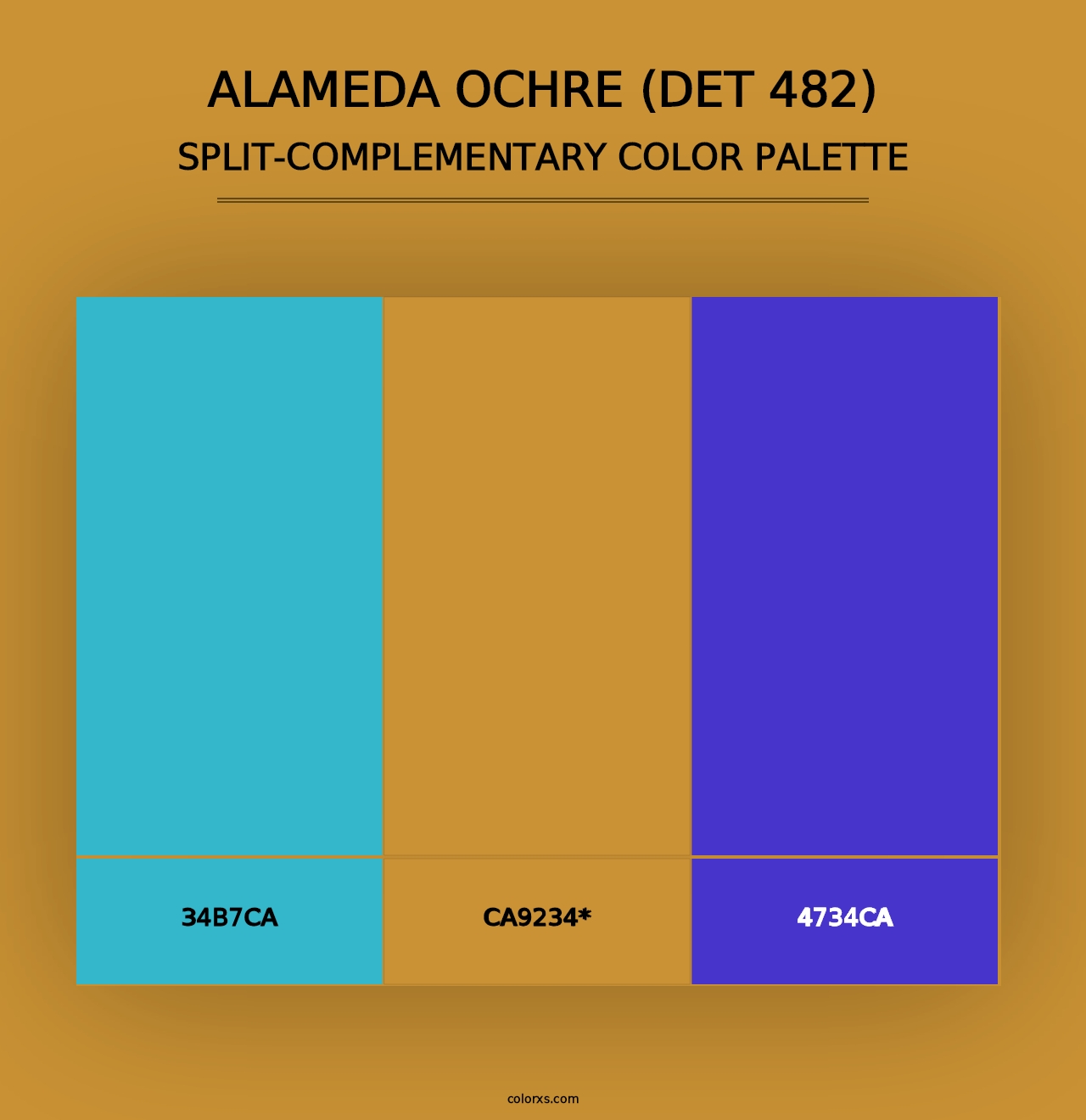 Alameda Ochre (DET 482) - Split-Complementary Color Palette