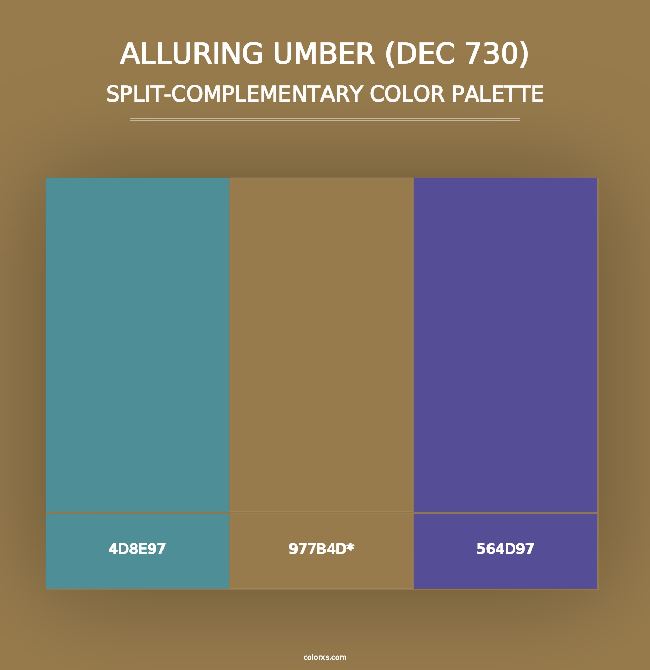 Alluring Umber (DEC 730) - Split-Complementary Color Palette