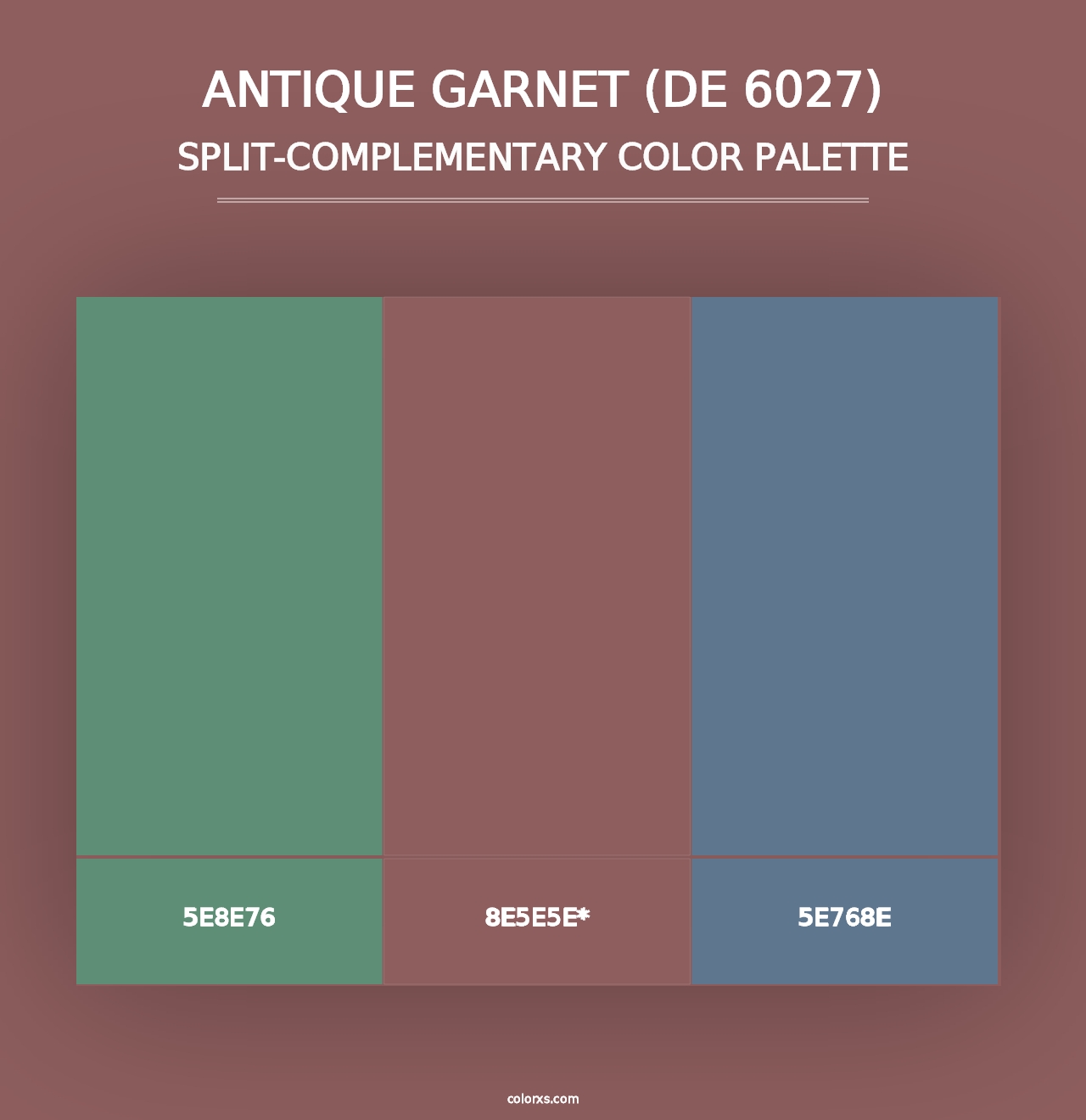 Antique Garnet (DE 6027) - Split-Complementary Color Palette