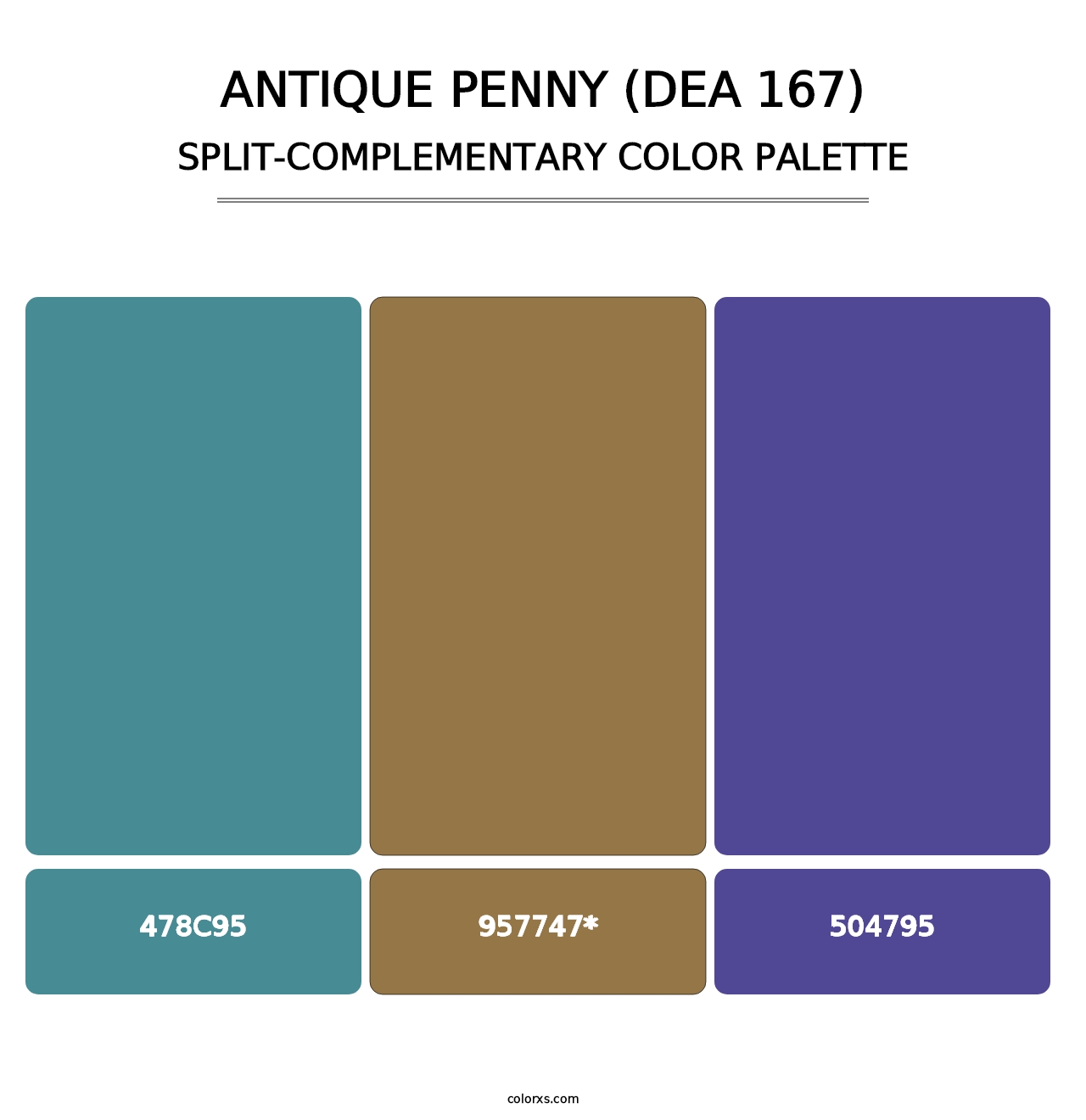 Antique Penny (DEA 167) - Split-Complementary Color Palette