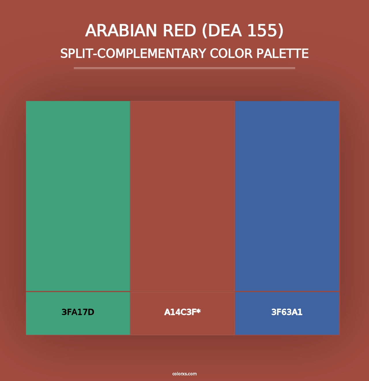 Arabian Red (DEA 155) - Split-Complementary Color Palette