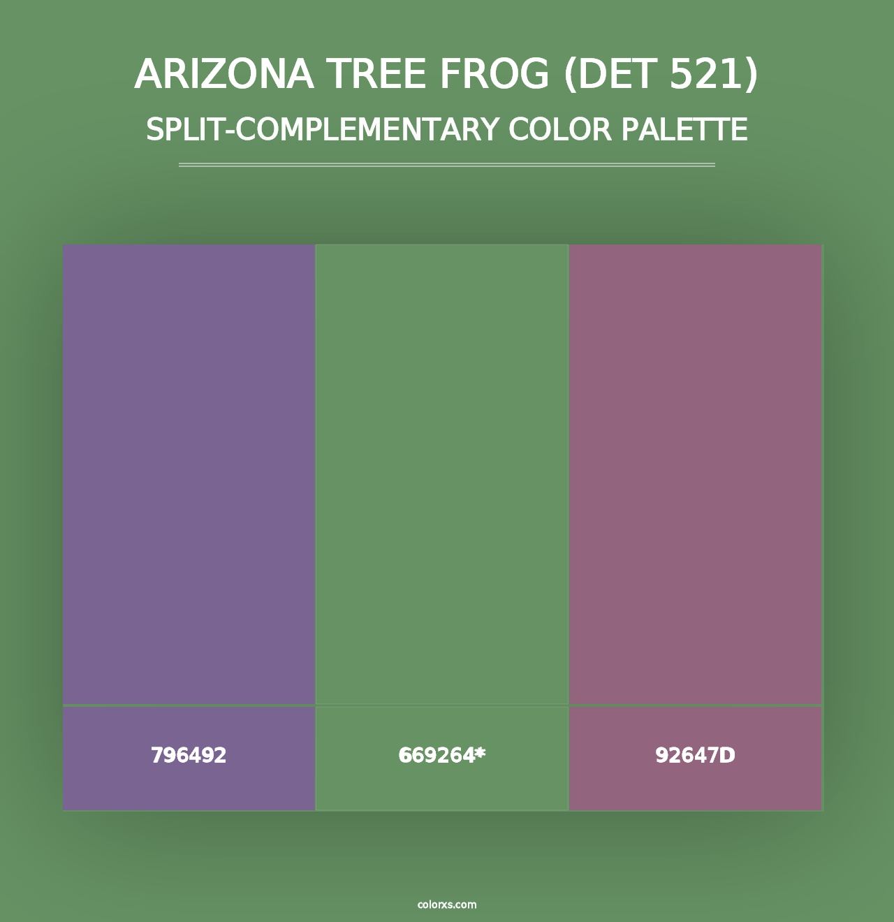 Arizona Tree Frog (DET 521) - Split-Complementary Color Palette