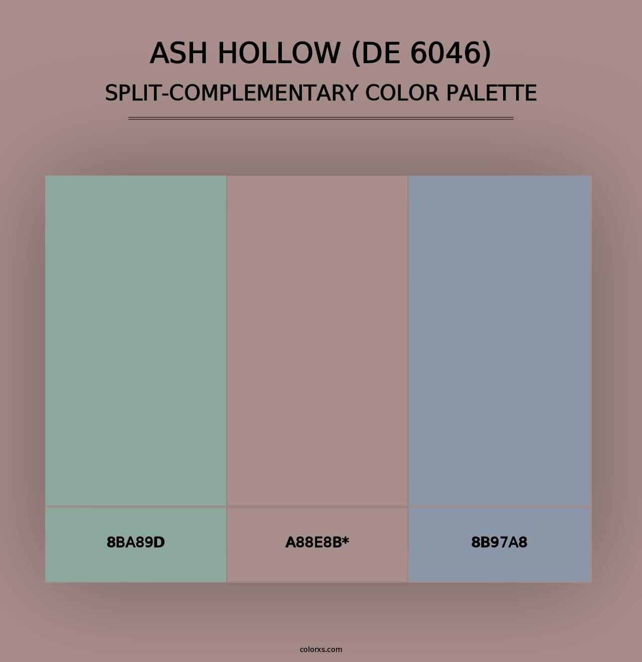 Ash Hollow (DE 6046) - Split-Complementary Color Palette