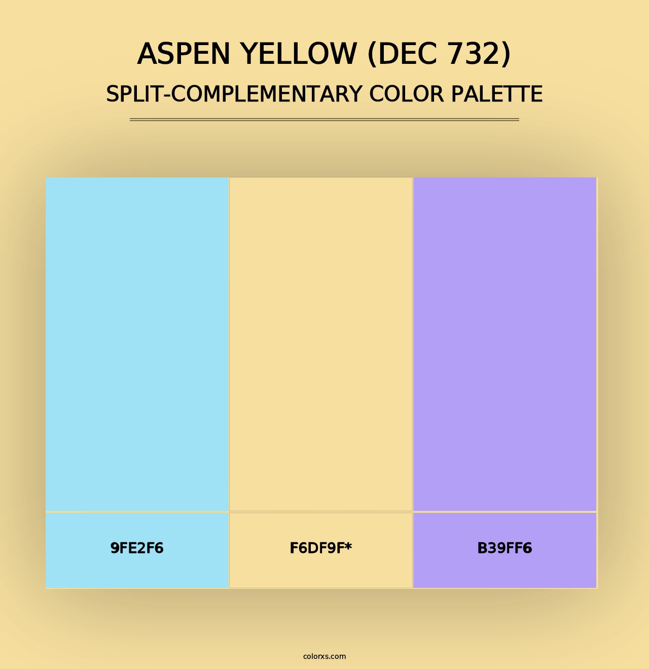 Aspen Yellow (DEC 732) - Split-Complementary Color Palette