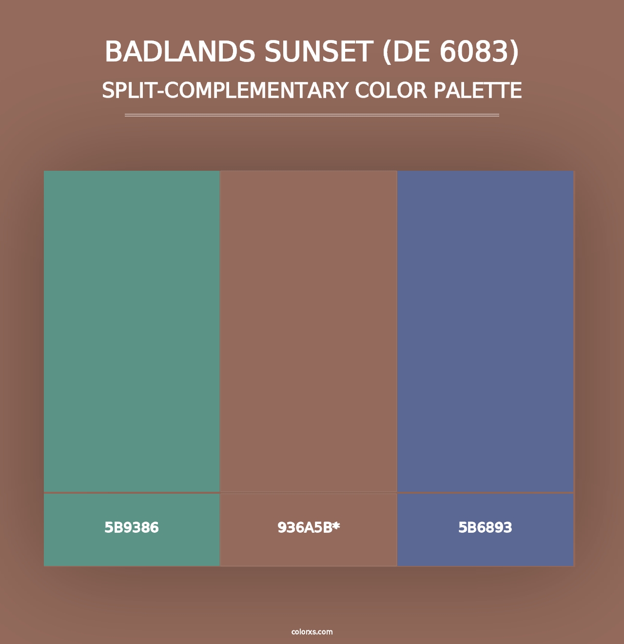 Badlands Sunset (DE 6083) - Split-Complementary Color Palette