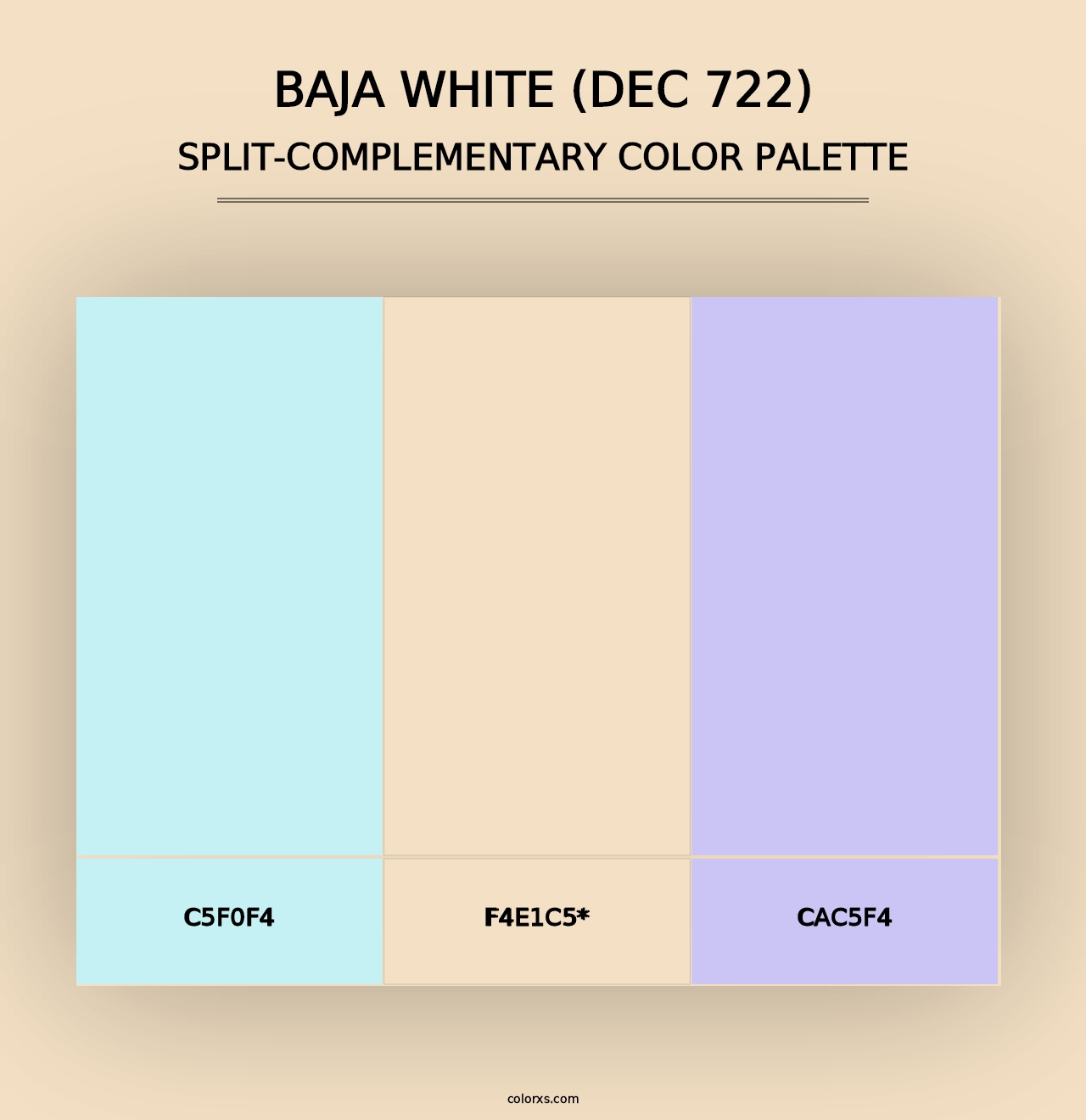 Baja White (DEC 722) - Split-Complementary Color Palette