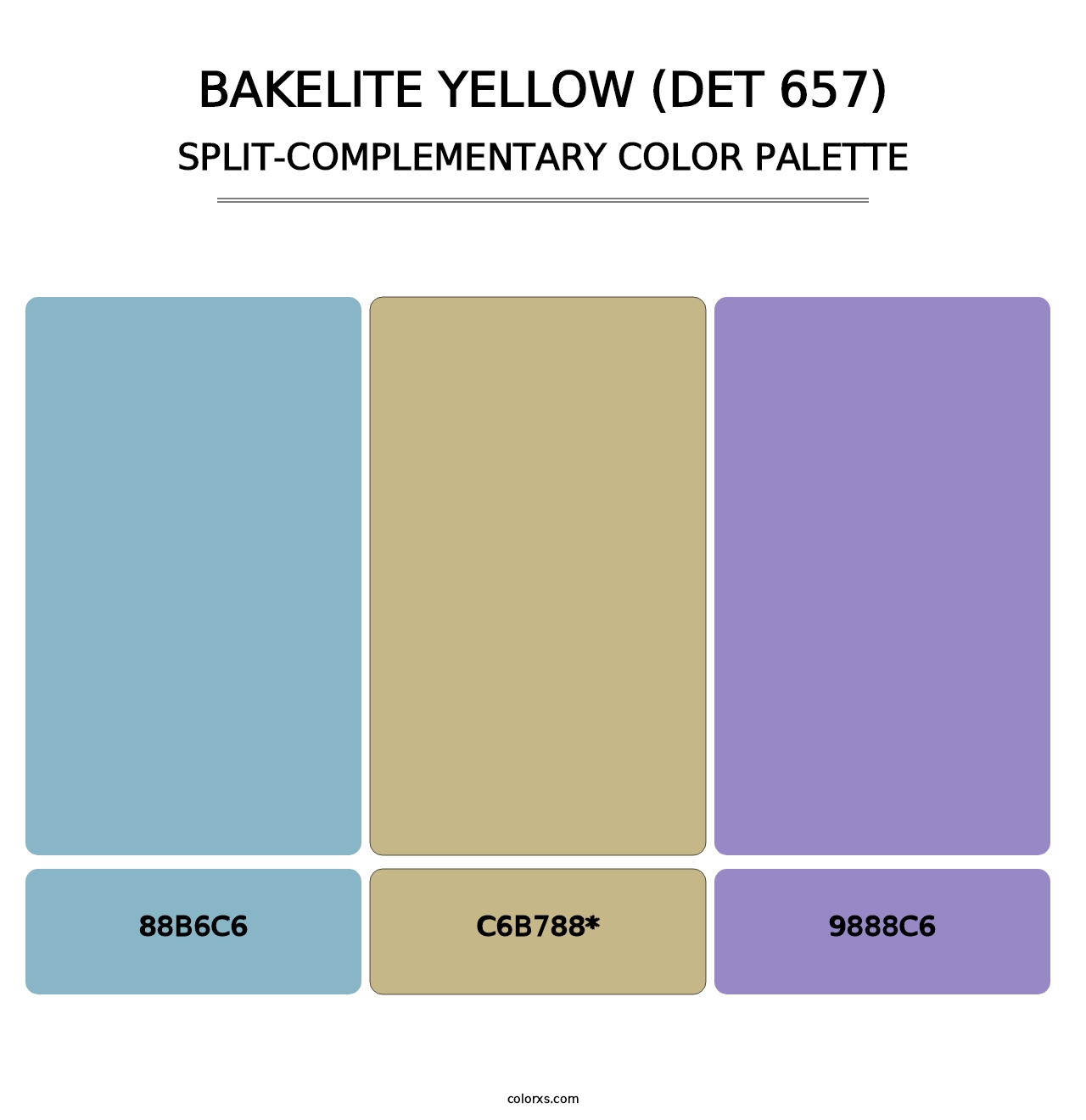 Bakelite Yellow (DET 657) - Split-Complementary Color Palette