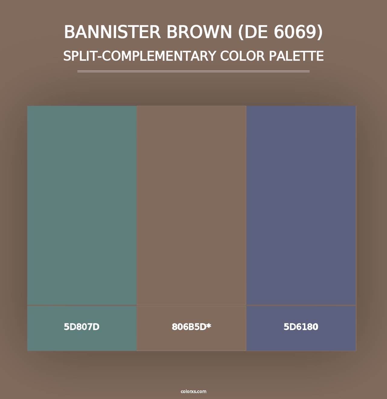 Bannister Brown (DE 6069) - Split-Complementary Color Palette