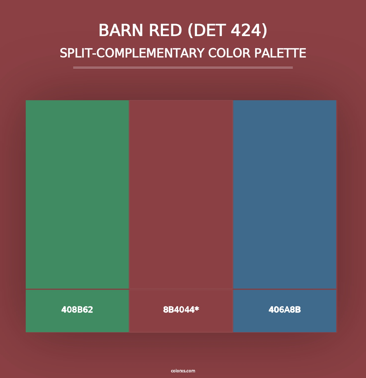 Barn Red (DET 424) - Split-Complementary Color Palette