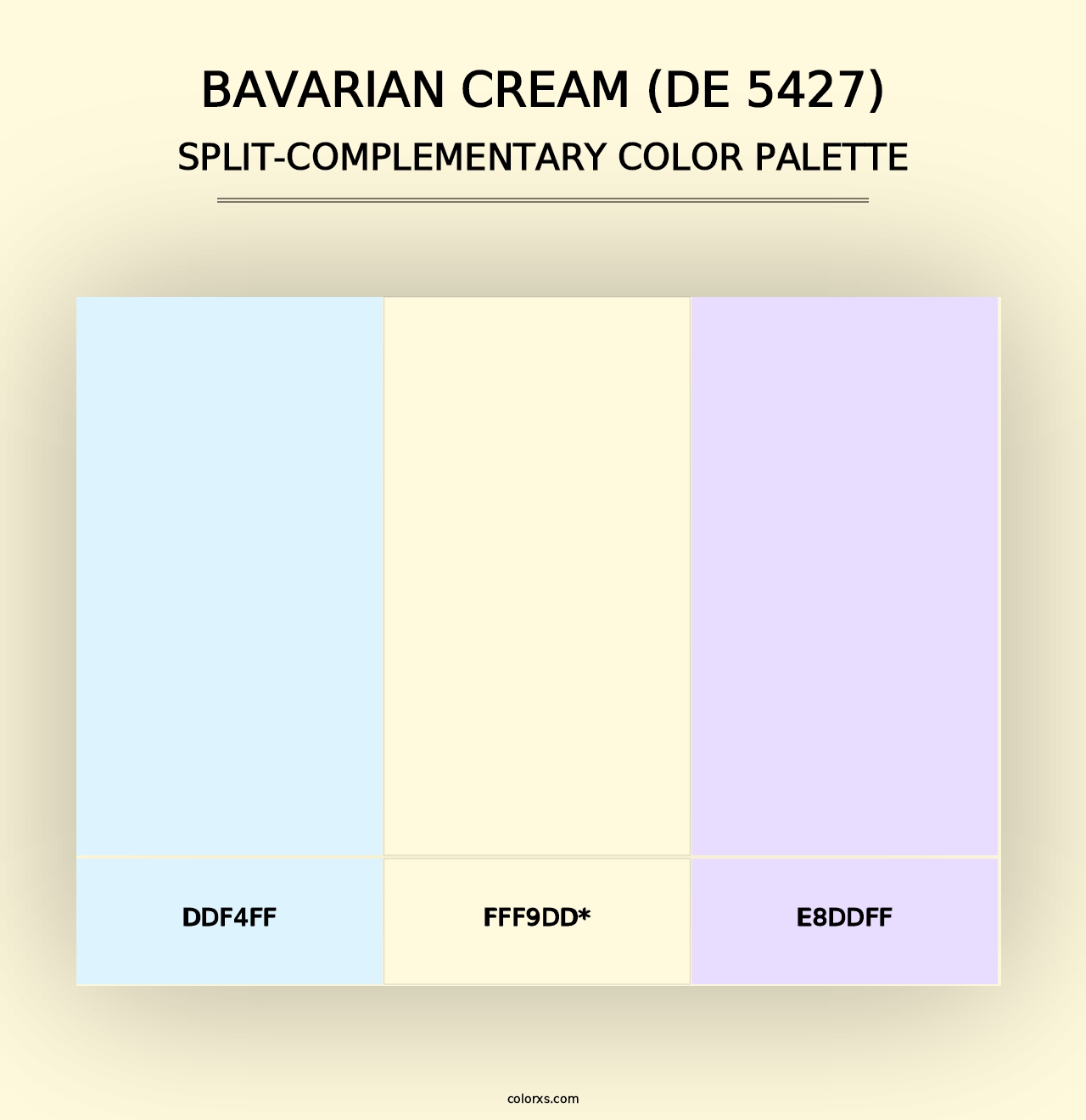 Bavarian Cream (DE 5427) - Split-Complementary Color Palette