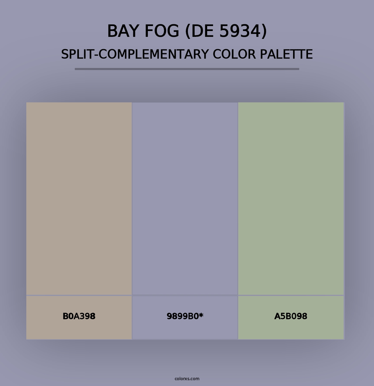 Bay Fog (DE 5934) - Split-Complementary Color Palette