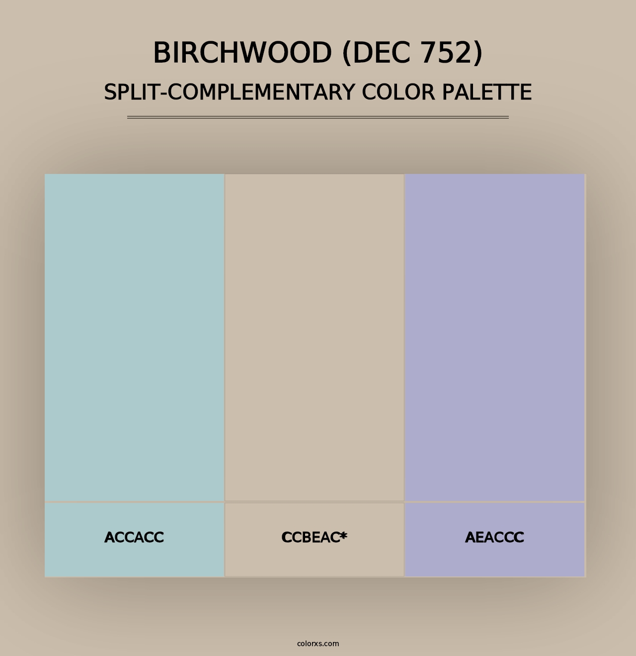 Birchwood (DEC 752) - Split-Complementary Color Palette