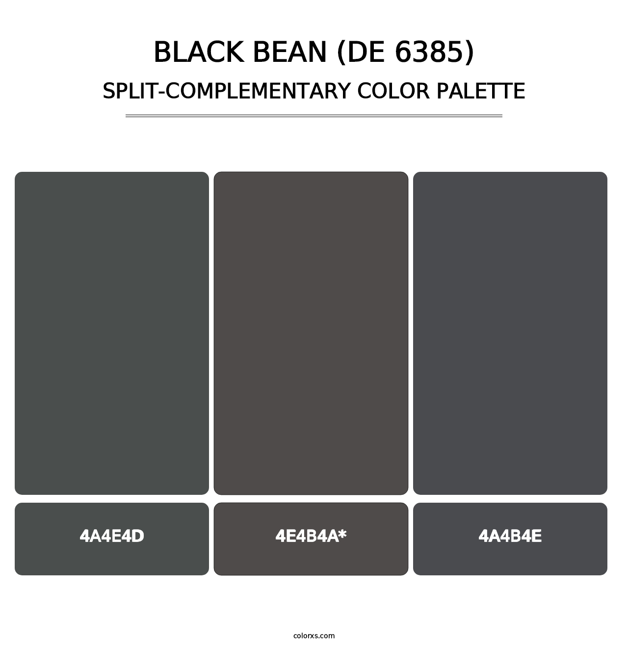 Black Bean (DE 6385) - Split-Complementary Color Palette