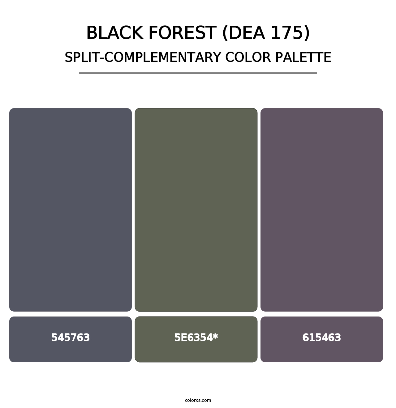 Black Forest (DEA 175) - Split-Complementary Color Palette