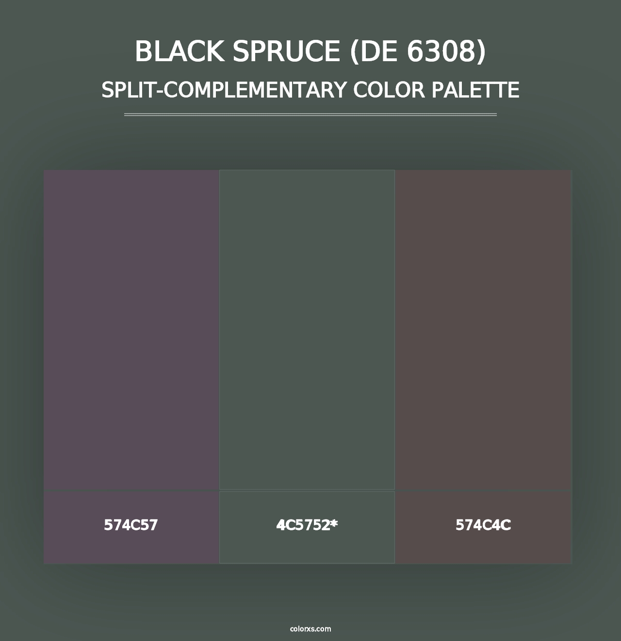 Black Spruce (DE 6308) - Split-Complementary Color Palette