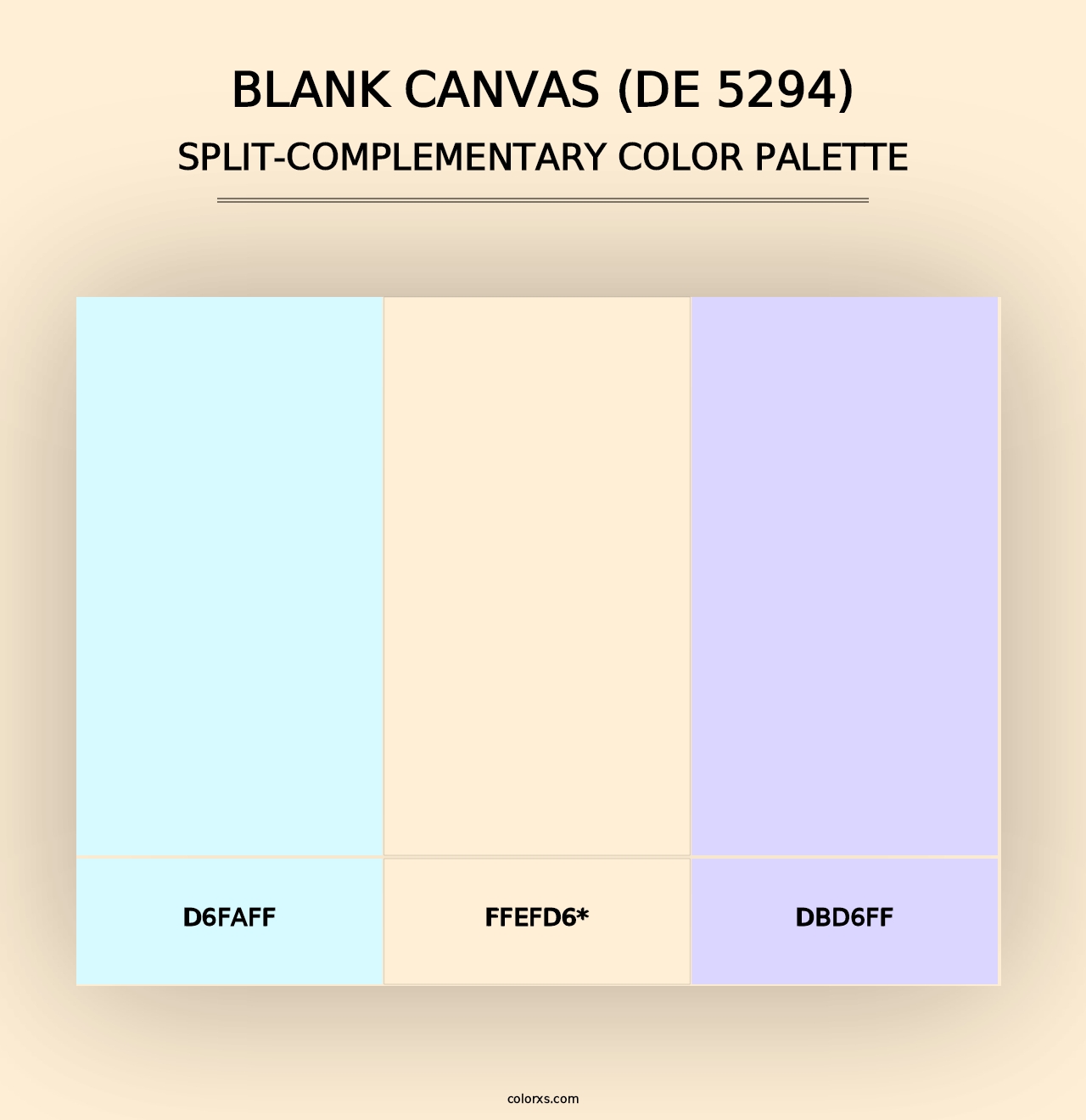 Blank Canvas (DE 5294) - Split-Complementary Color Palette