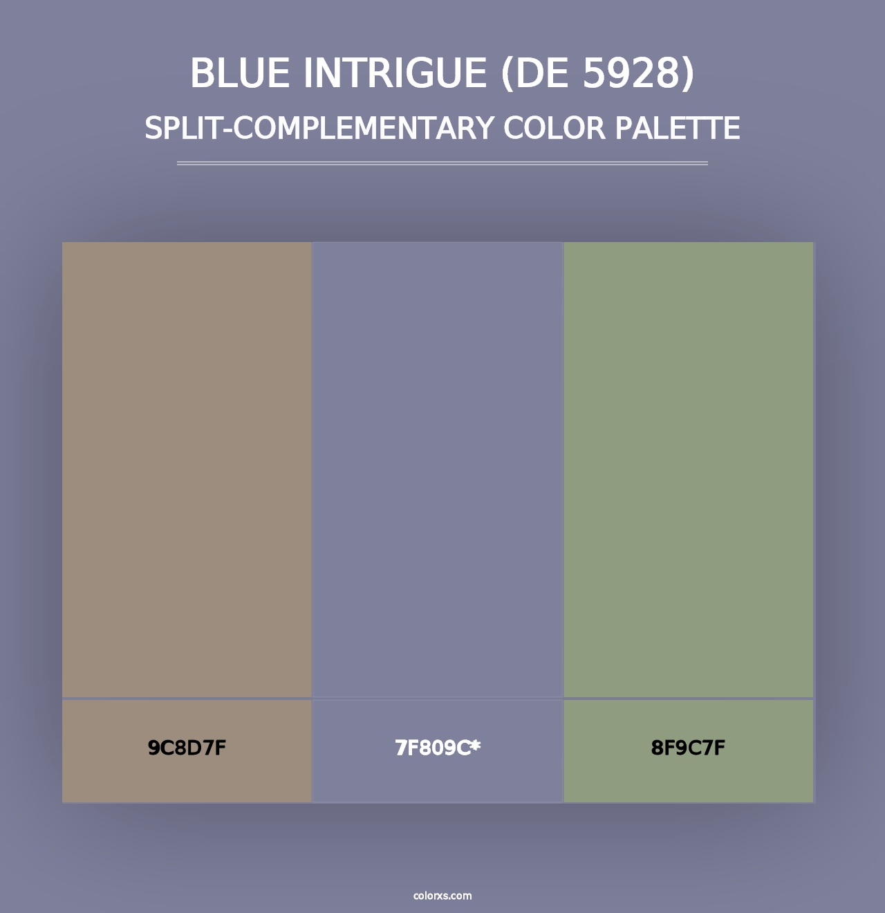 Blue Intrigue (DE 5928) - Split-Complementary Color Palette