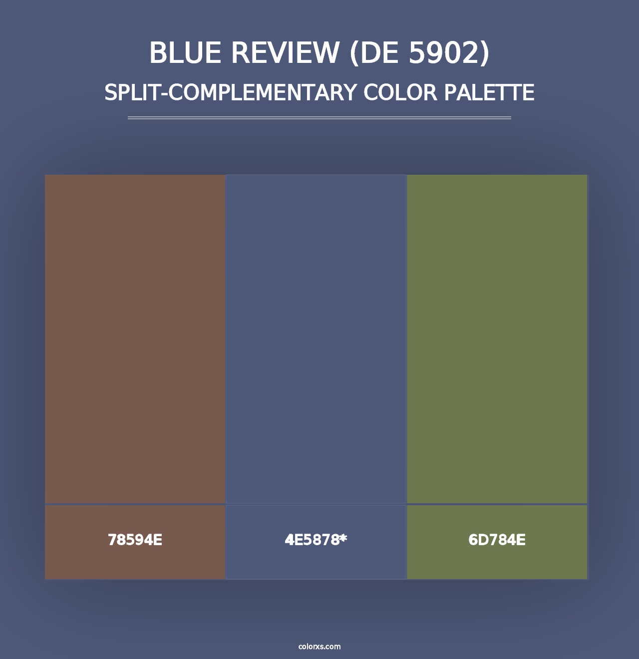 Blue Review (DE 5902) - Split-Complementary Color Palette