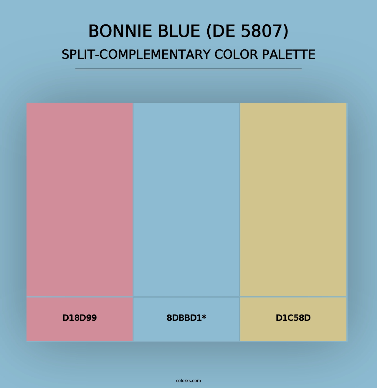 Bonnie Blue (DE 5807) - Split-Complementary Color Palette