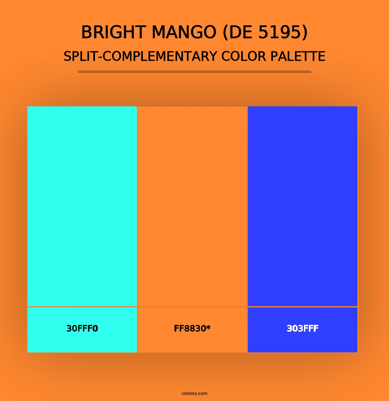 Bright Mango (DE 5195) - Split-Complementary Color Palette