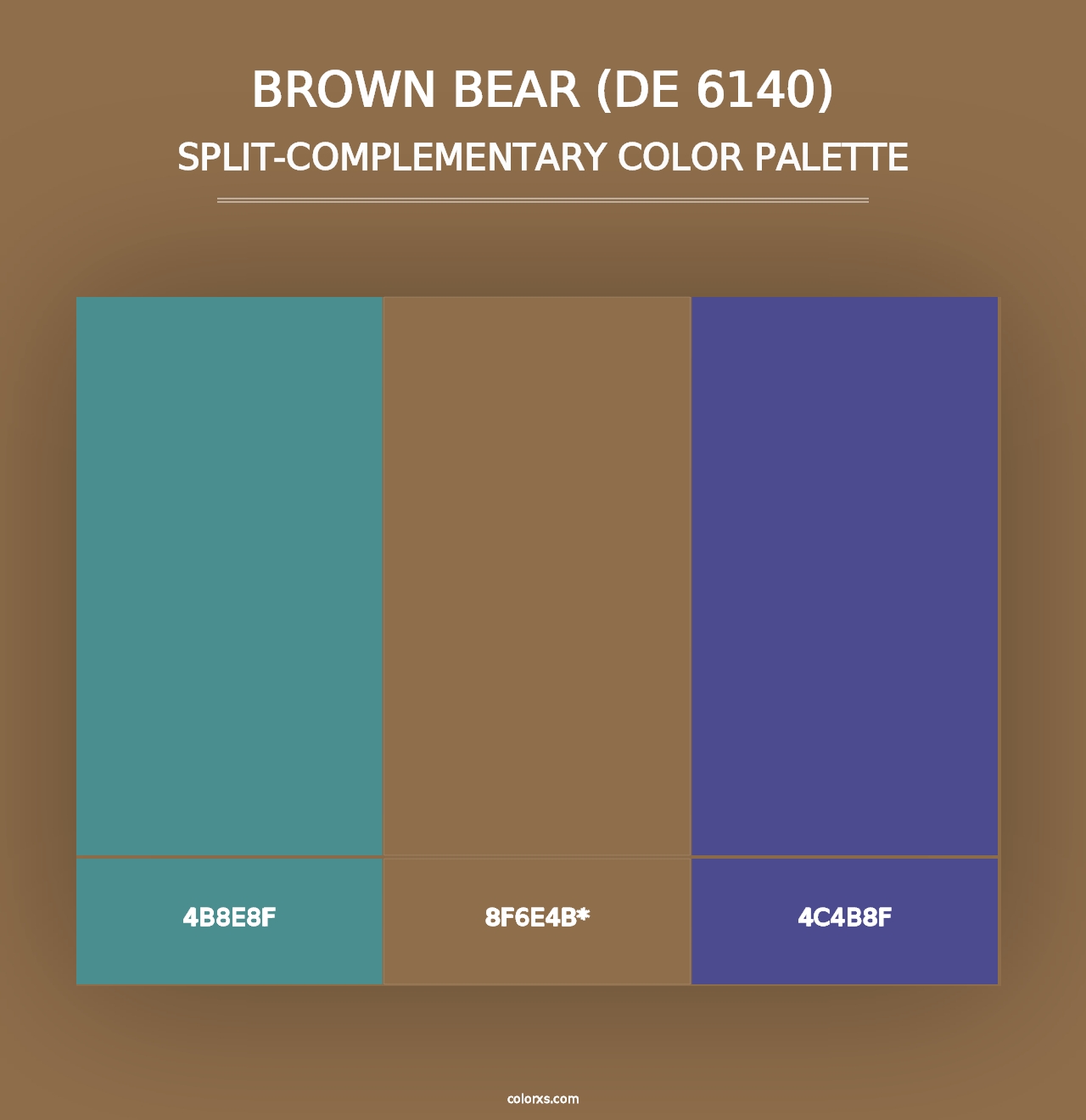 Brown Bear (DE 6140) - Split-Complementary Color Palette