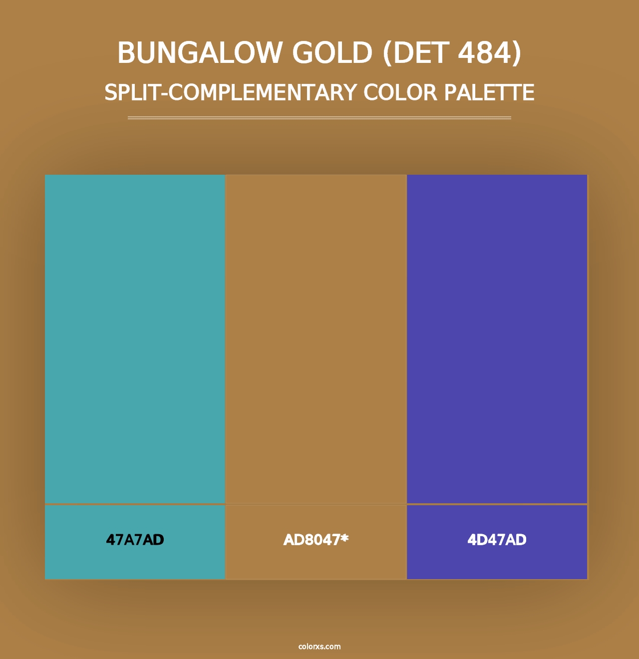 Bungalow Gold (DET 484) - Split-Complementary Color Palette