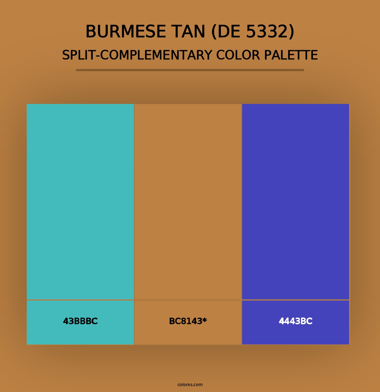 Burmese Tan (DE 5332) - Split-Complementary Color Palette