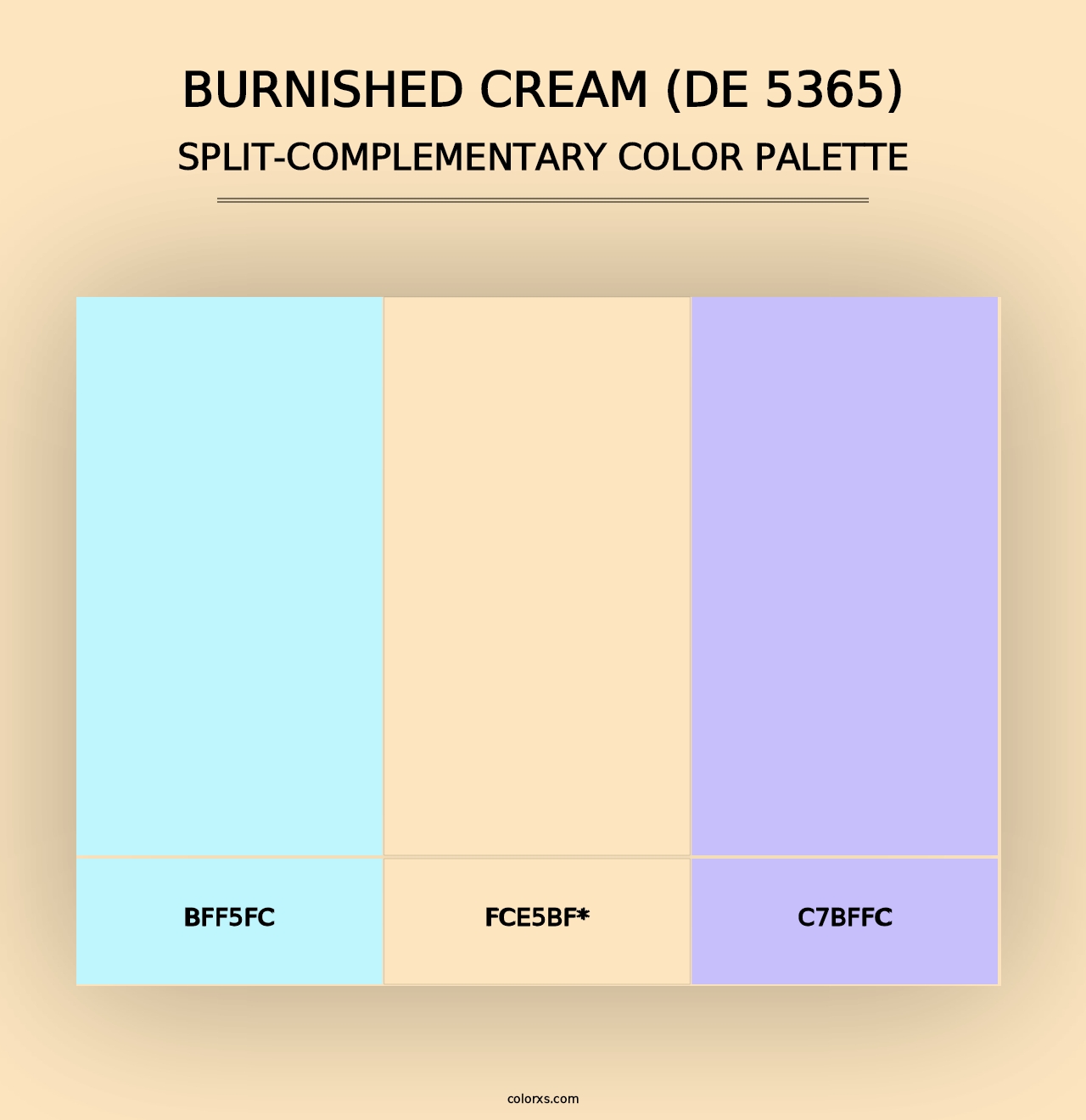 Burnished Cream (DE 5365) - Split-Complementary Color Palette