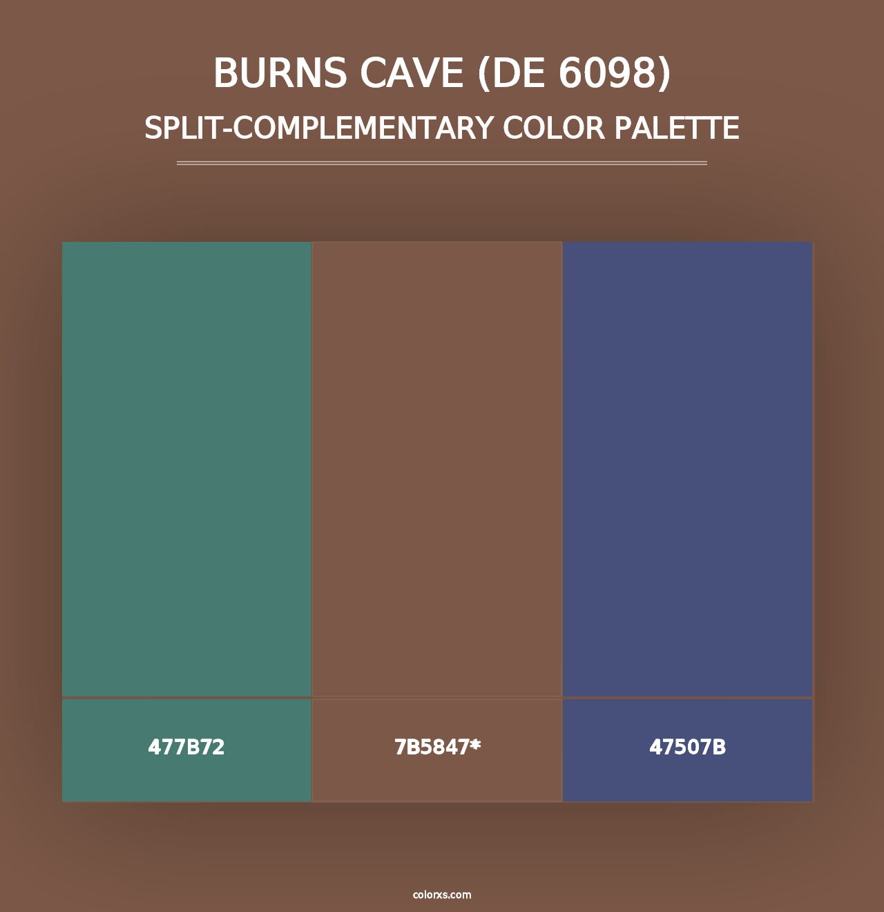 Burns Cave (DE 6098) - Split-Complementary Color Palette