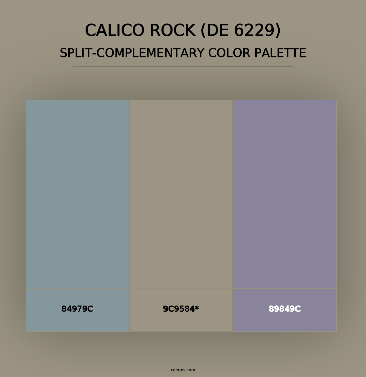 Calico Rock (DE 6229) - Split-Complementary Color Palette