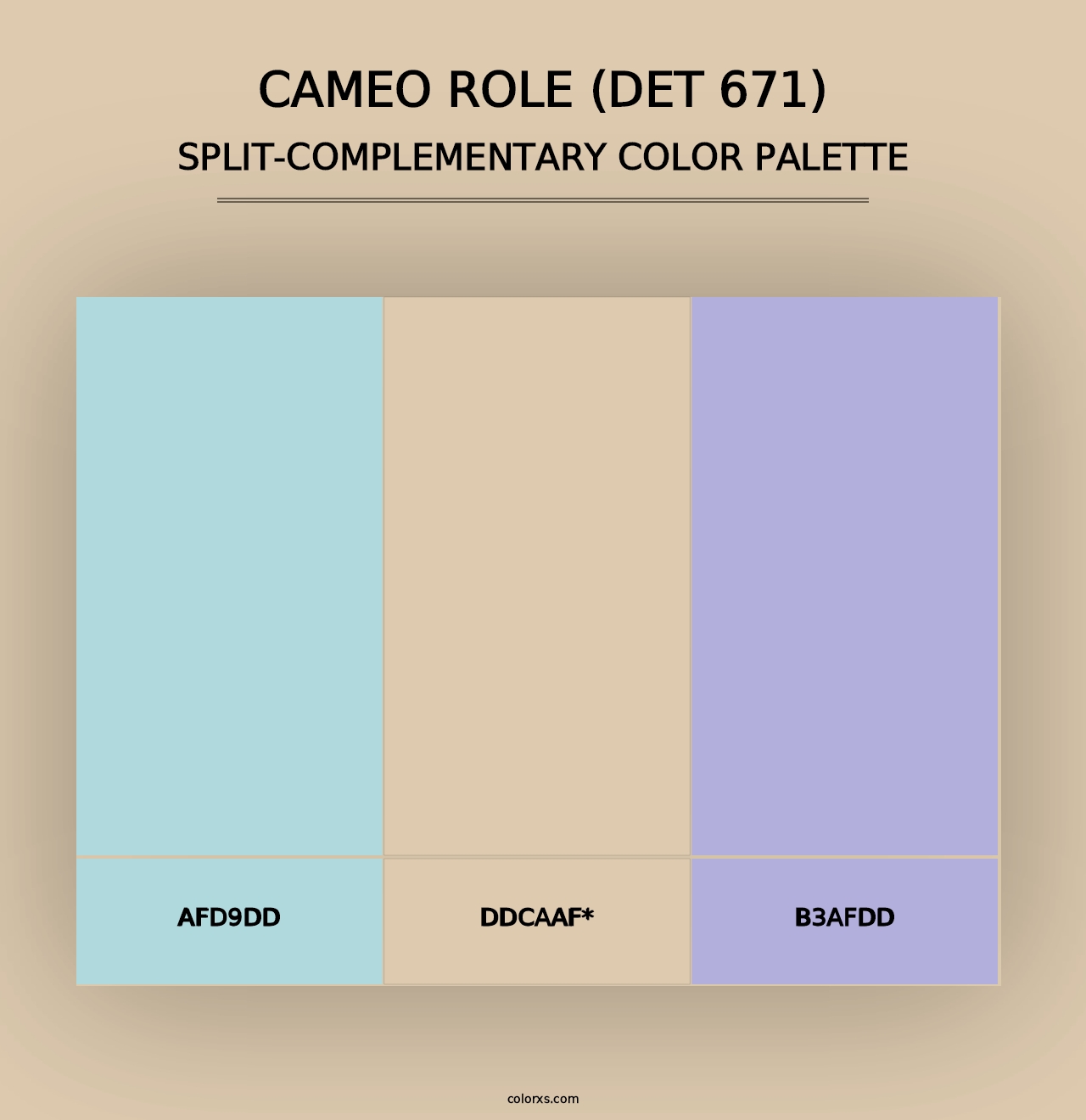 Cameo Role (DET 671) - Split-Complementary Color Palette