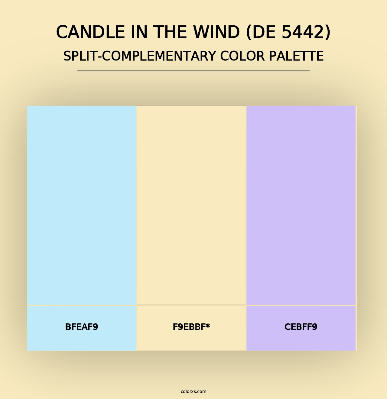 Candle in the Wind (DE 5442) - Split-Complementary Color Palette