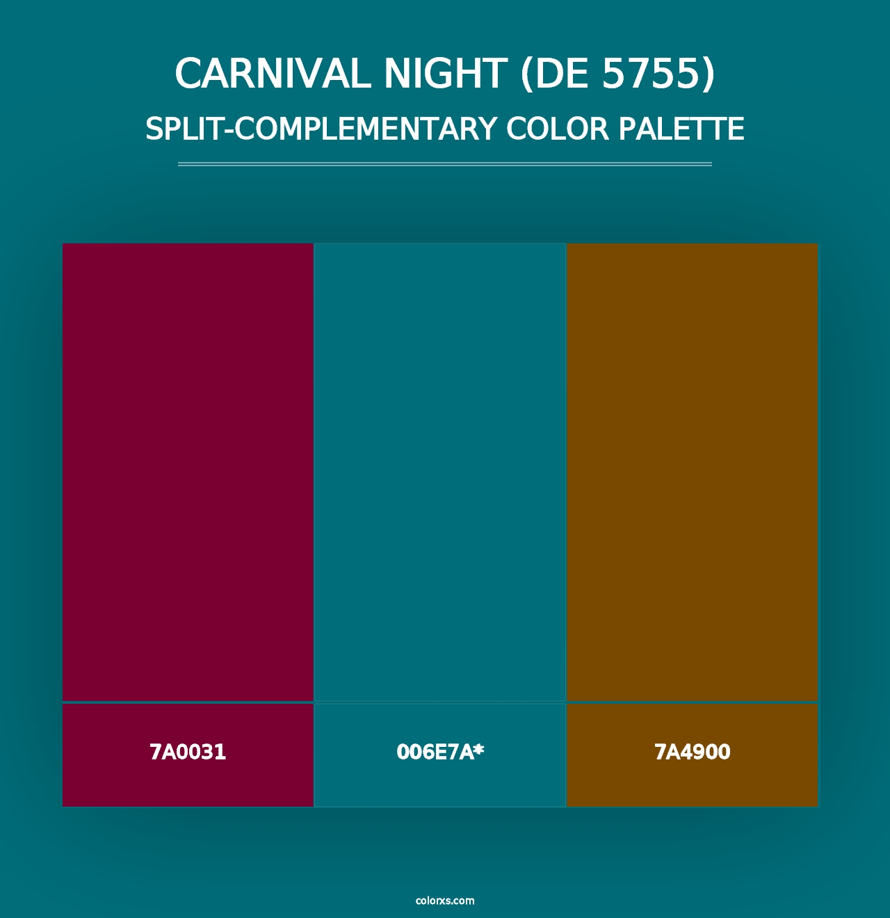 Carnival Night (DE 5755) - Split-Complementary Color Palette