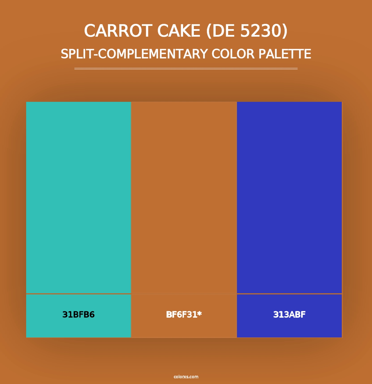 Carrot Cake (DE 5230) - Split-Complementary Color Palette