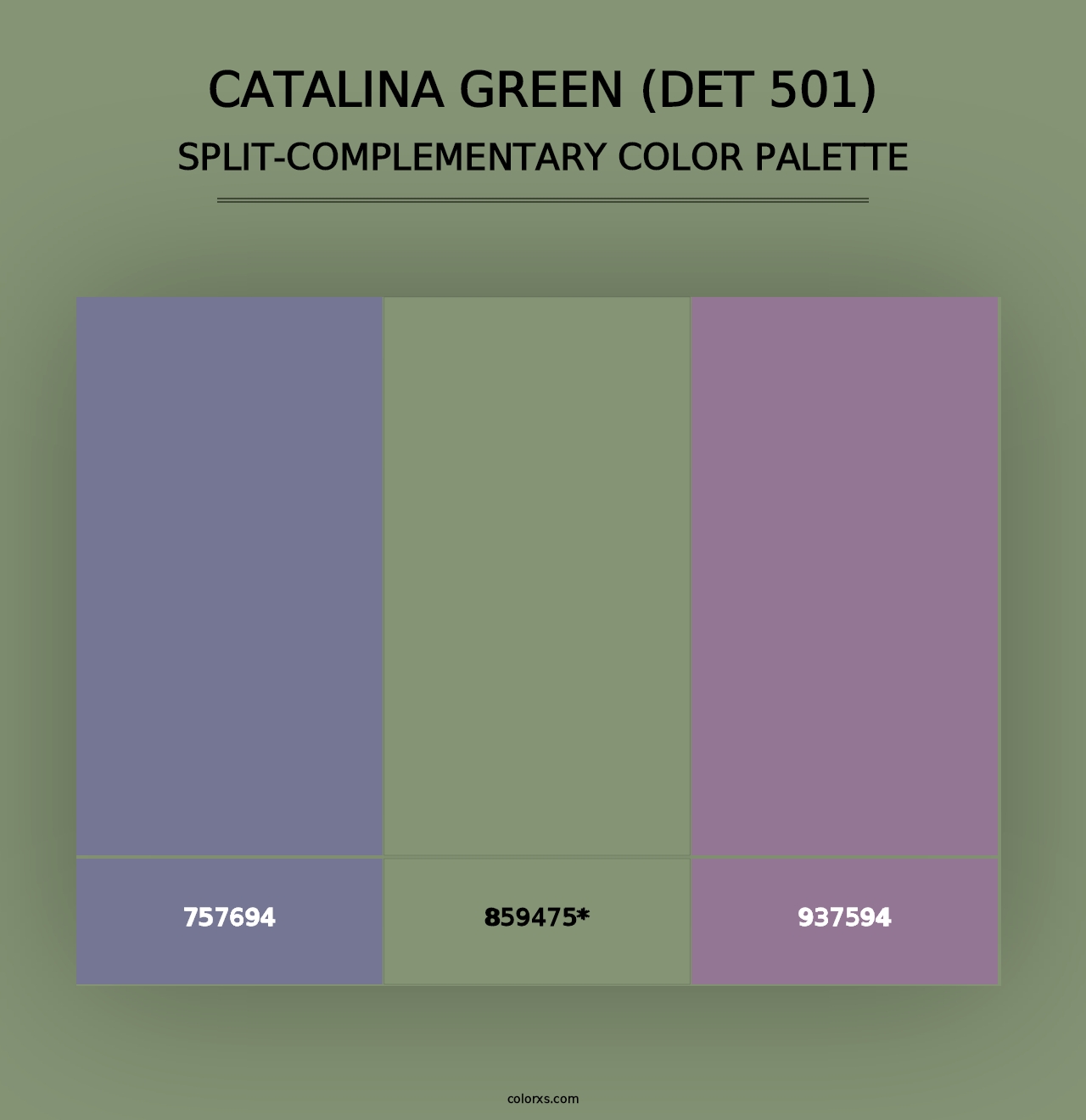 Catalina Green (DET 501) - Split-Complementary Color Palette