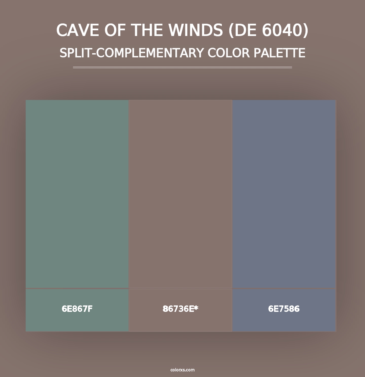 Cave of the Winds (DE 6040) - Split-Complementary Color Palette