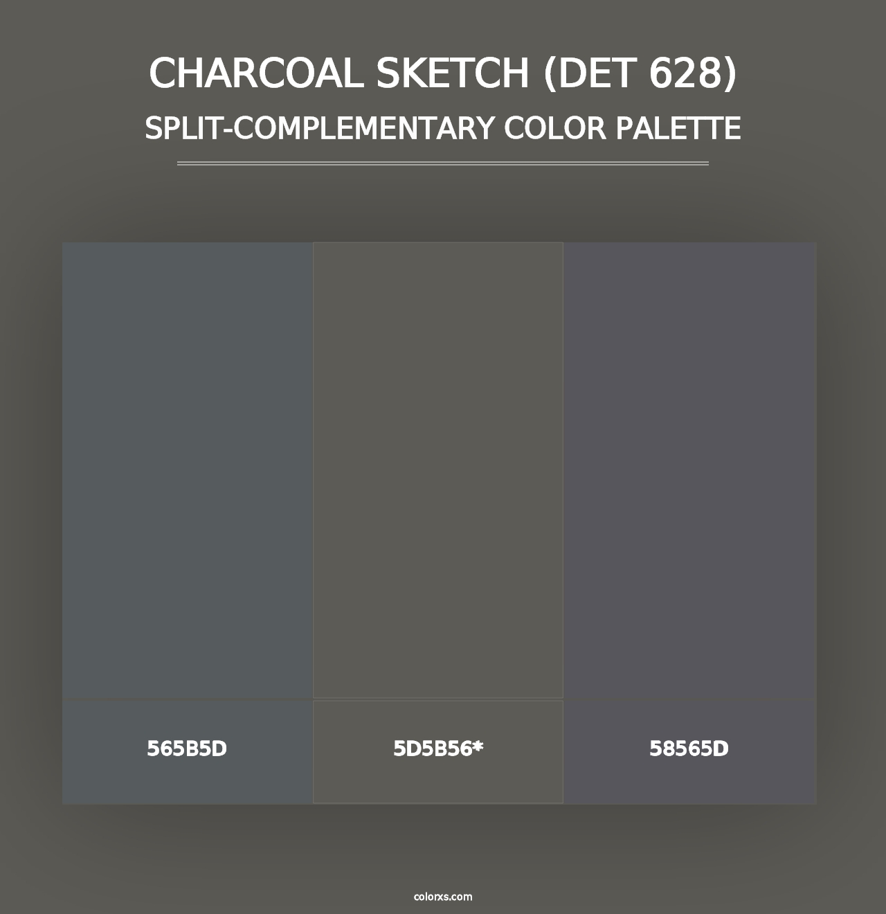 Charcoal Sketch (DET 628) - Split-Complementary Color Palette