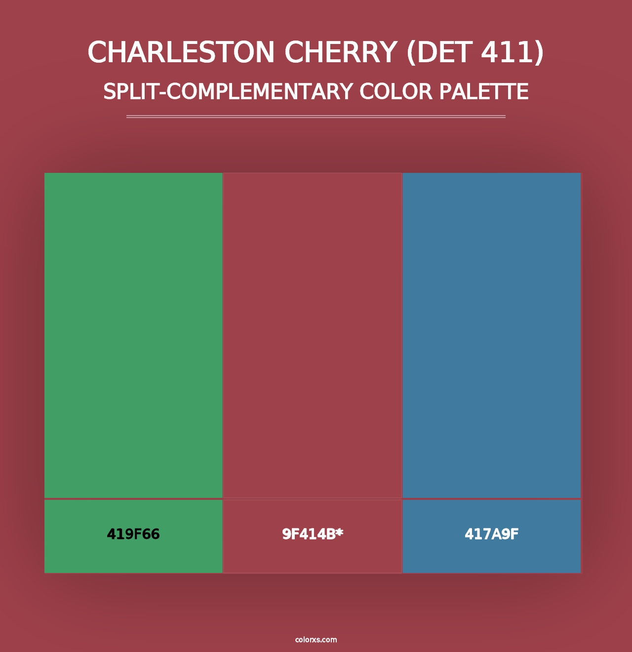 Charleston Cherry (DET 411) - Split-Complementary Color Palette