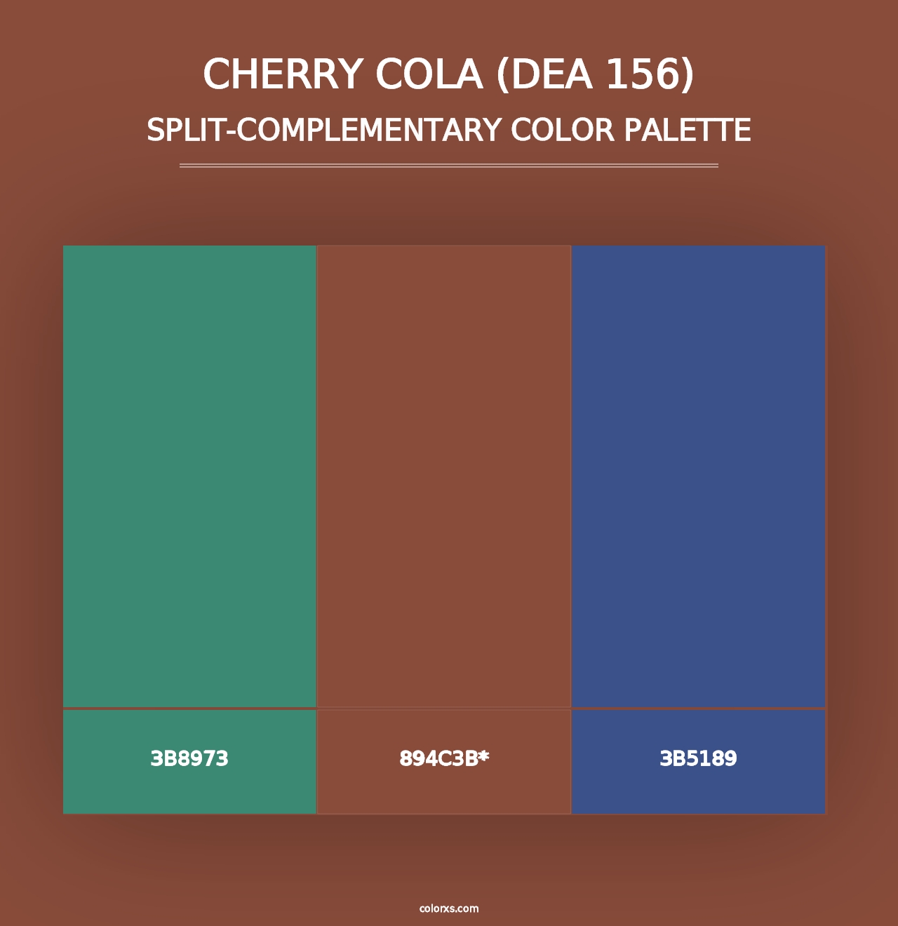 Cherry Cola (DEA 156) - Split-Complementary Color Palette