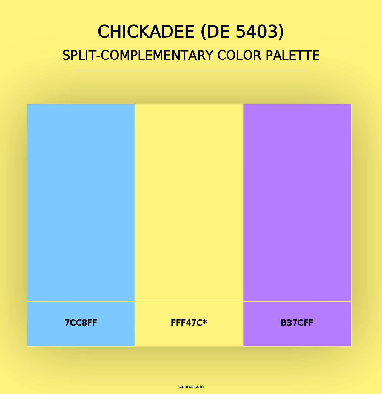 Chickadee (DE 5403) - Split-Complementary Color Palette